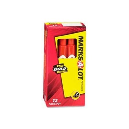 AVERY Avery® Marks-A-Lot Desk-Style Permanent Marker, Medium Chisel Tip, Red Ink, Dozen 8887